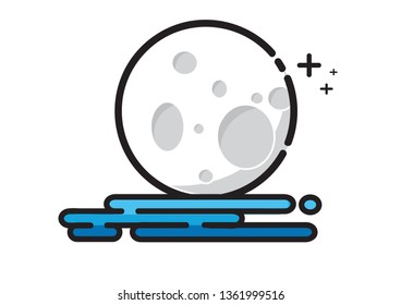 moon conceptual design illustrator flat vector