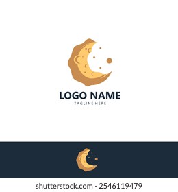 vetor de design de logotipo de cookies da lua