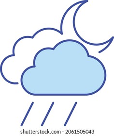 Moon Could Isolated Vector icon which can easily modify or edit