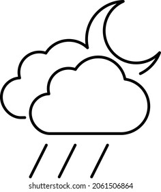 Moon Could Isolated Vector icon which can easily modify or edit