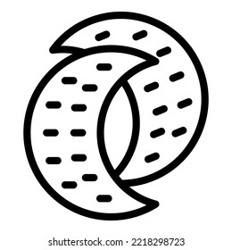 Moon cracker icon outline vector. Grain food. Cookie snack