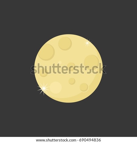 moon with crater illustration icon vector