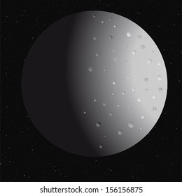 moon, crater in space, vector illustration