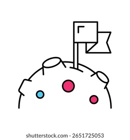 Moon Crater Vector Filled outline illustration style icon. EPS 10 file