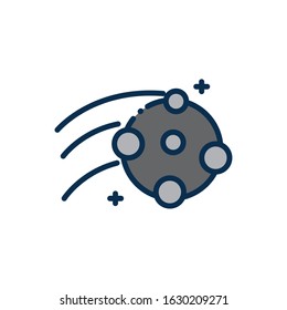 moon craters celestial astronomy and space on white background vector illustration
