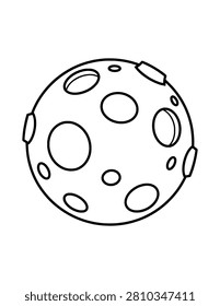 Moon and Craters Coloring