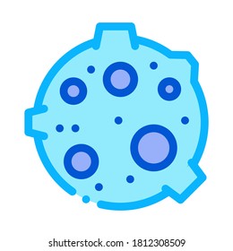 Moon With Craters Icon Vector. Outline Moon With Craters Sign. Isolated Contour Symbol Illustration