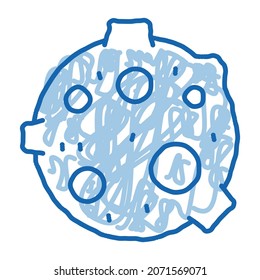 Moon With Craters sketch icon vector. Hand drawn blue doodle line art Moon With Craters sign. isolated symbol illustration