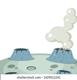 Moon crator foreground scene illustration