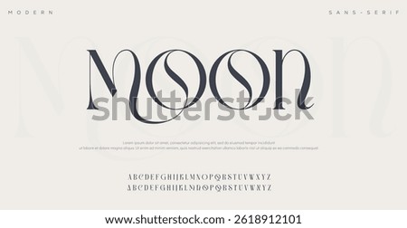 Moon Creative font. Modern abstract digital tech font. Logo creative font, type, technology, movie, digital, music, movie. Fonts and illustration in vector format.
