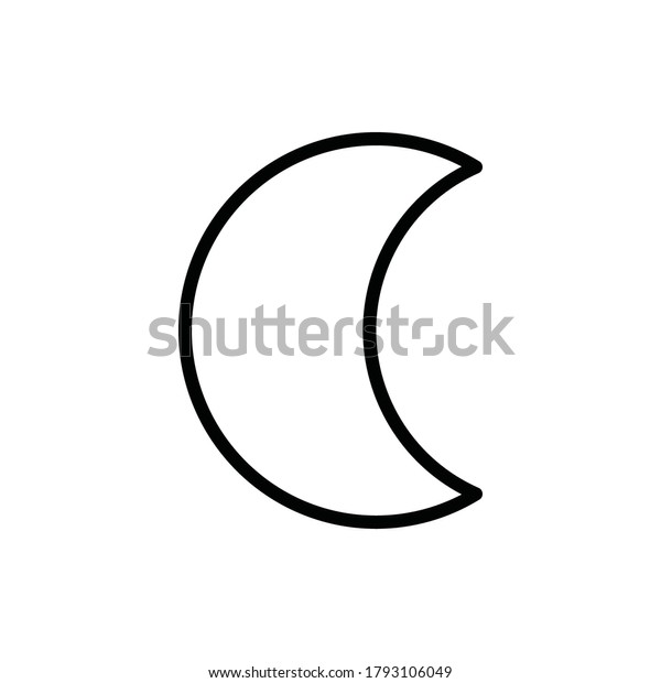 Moon, Crescent\
Moon Icon Logo Vector Isolated. Nature and Weather Icon Set.\
Editable Stroke and Pixel\
Perfect.
