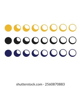 Moon and Crescent Icon Set Vector Design.