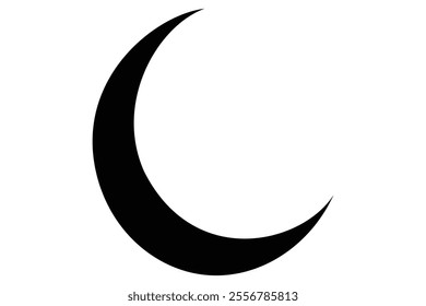 Moon crescent icon. Moon icon.  Moon silhouette vector illustration
