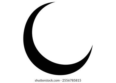 Moon crescent icon. Moon icon.  Moon silhouette vector illustration
