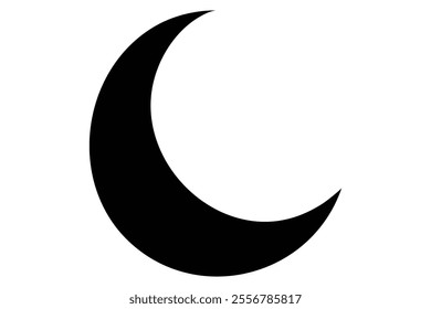 Moon crescent icon. Moon icon.  Moon silhouette vector illustration
