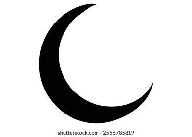 Moon crescent icon. Moon icon.  Moon silhouette vector illustration
