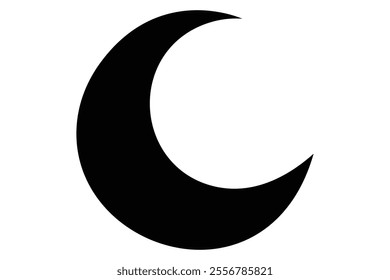 Moon crescent icon. Moon icon.  Moon silhouette vector illustration
