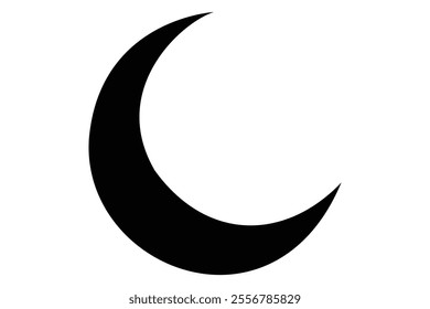 Moon crescent icon. Moon icon.  Moon silhouette vector illustration
