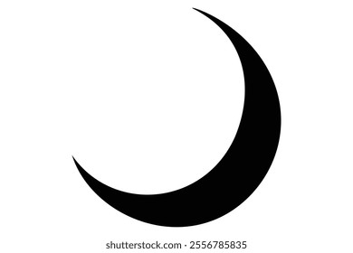 Moon crescent icon. Moon icon.  Moon silhouette vector illustration
