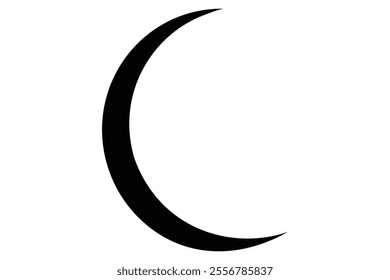 Moon crescent icon. Moon icon.  Moon silhouette vector illustration
