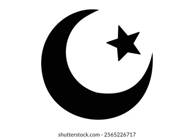 Moon crescent icon. Moon icon. Moon silhouette vector illustration
