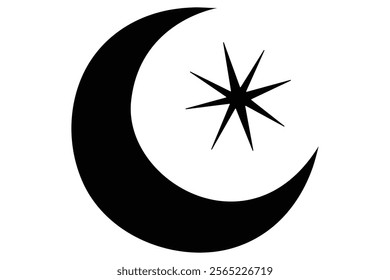 Moon crescent icon. Moon icon. Moon silhouette vector illustration
