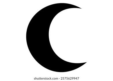Moon crescent icon. Moon icon. Moon silhouette vector illustration
