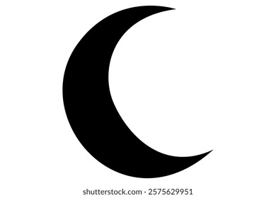 Moon crescent icon. Moon icon. Moon silhouette vector illustration
