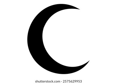 Moon crescent icon. Moon icon. Moon silhouette vector illustration
