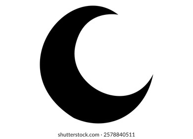 Moon crescent icon. Moon icon. Moon silhouette vector illustration
