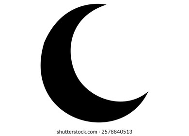 Moon crescent icon. Moon icon. Moon silhouette vector illustration
