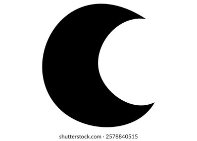 Moon crescent icon. Moon icon. Moon silhouette vector illustration
