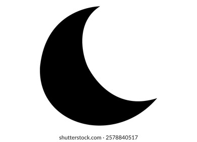Moon crescent icon. Moon icon. Moon silhouette vector illustration
