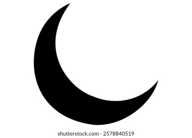 Moon crescent icon. Moon icon. Moon silhouette vector illustration
