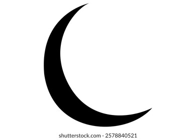 Moon crescent icon. Moon icon. Moon silhouette vector illustration
