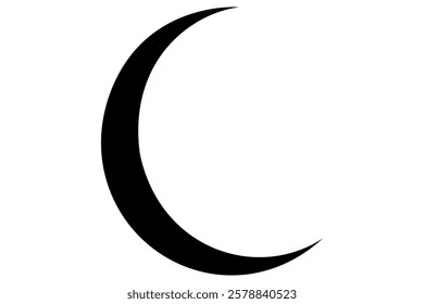 Moon crescent icon. Moon icon. Moon silhouette vector illustration
