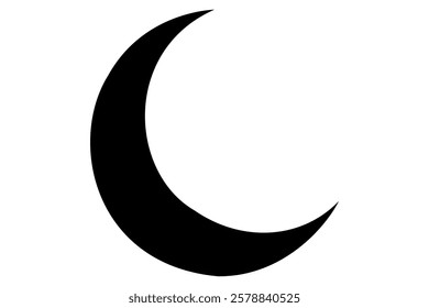 Moon crescent icon. Moon icon. Moon silhouette vector illustration
