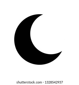 Moon crescent icon symbol vector. on white background