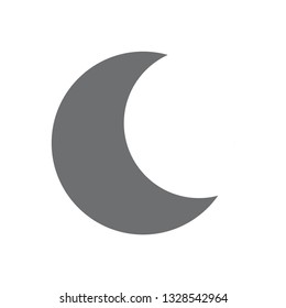 Moon crescent icon symbol vector. on white background