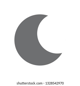 Moon crescent icon symbol vector. on white background