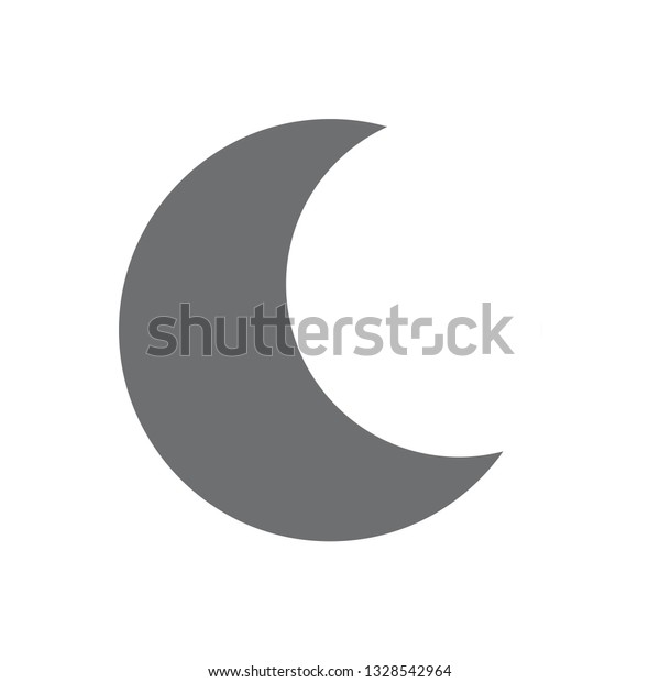Moon\
crescent icon symbol vector. on white\
background