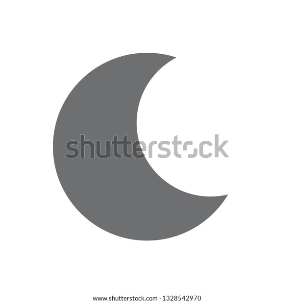 Moon\
crescent icon symbol vector. on white\
background