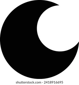Moon and Crescent Icon Vector Design isolated on transparent Background. Celestial vector element, nighttime flat icon, Graphic elements for astrology, esoteric, tarot, mystic and magic prints.
