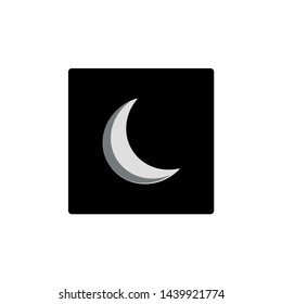 Moon crescent icon vector. Icon symbol mont illustration