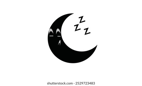 Moon and Crescent Icons Set Vector Design