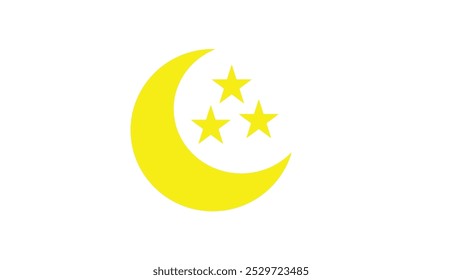 Moon and Crescent Icons Set Vector Design