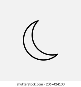Moon, crescent line icon design concept