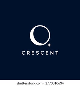 moon crescent logo vector illustration