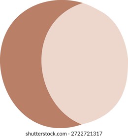 Lua crescente sobrepondo disco com geometria suave e sombreamento suave em uma forma abstrata limpa. Símbolo de ciclo, ritmo, noite e mudança para astrologia, calendário. Ilustração de vetor de desenhos animados.