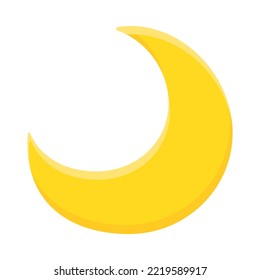 Ilustración De Icono De Signo De Media Luna Emoji. Fases lunares Símbolo vector Emoticon Diseño Clip Art Signo Comic Estilo.